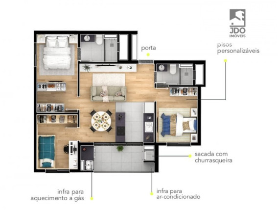 Imagem Apartamento com 3 Quartos à Venda, 69 m² em Tingui - Curitiba