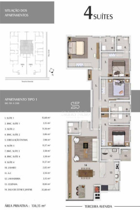 Imagem Apartamento com 4 Quartos à Venda, 136 m² em 2 Quadra Centro - Balneário Camboriú