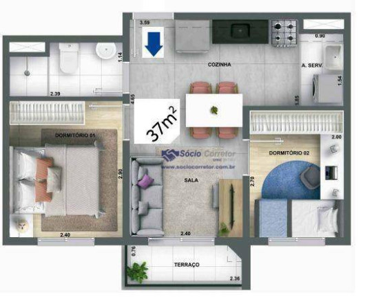 Imagem Apartamento com 2 Quartos à Venda, 37 m² em Ponte Grande - Guarulhos Imagem Apartamento com 2 Quartos à Venda, 37 m² em Ponte Grande - Guarulhos