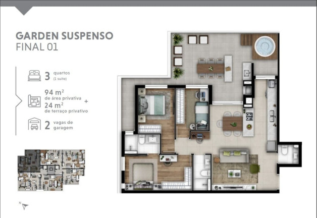 Imagem Apartamento com 3 Quartos à Venda, 94 m² em Cabral - Curitiba