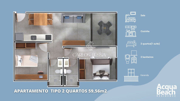 Imagem Apartamento com 1 Quarto à Venda, 31 m² em Centro - Tamandaré