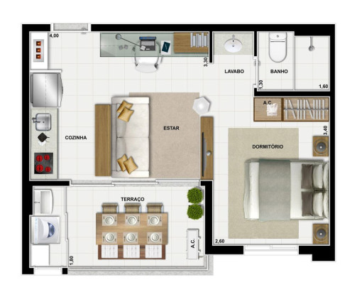 Imagem Apartamento com 1 Quarto à Venda, 38 m² em Morumbi - São Paulo Imagem Apartamento com 1 Quarto à Venda, 38 m² em Morumbi - São Paulo