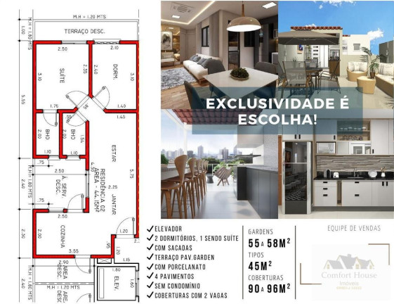 Imagem Apartamento com 2 Quartos à Venda, 64 m² em Campestre - Santo André Imagem Apartamento com 2 Quartos à Venda, 64 m² em Campestre - Santo André