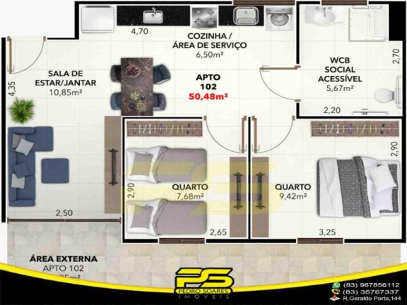 Imagem Apartamento com 2 Quartos à Venda, 49 m² em Bessa - João Pessoa Imagem Apartamento com 2 Quartos à Venda, 49 m² em Bessa - João Pessoa