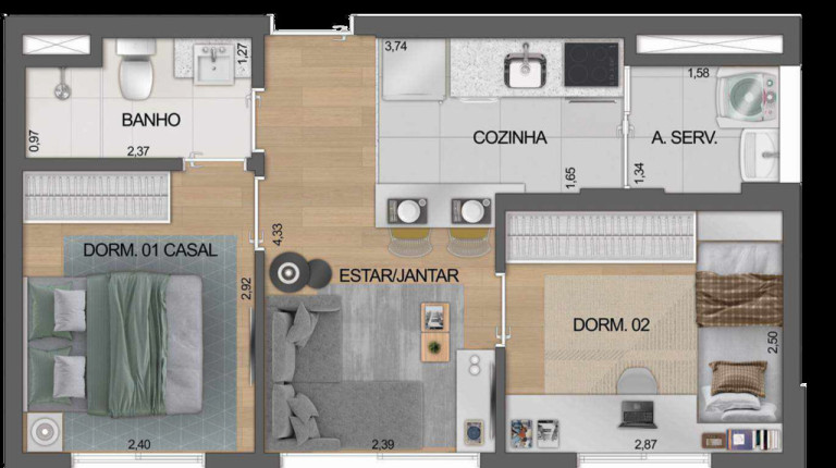 Imagem Apartamento com 2 Quartos à Venda, 39 m² em Moema - São Paulo Imagem Apartamento com 2 Quartos à Venda, 39 m² em Moema - São Paulo