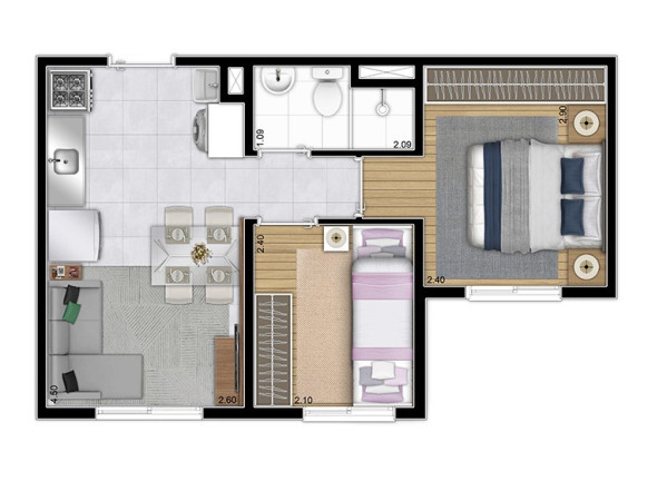 Imagem Apartamento com 2 Quartos à Venda, 32 m² em Guarapiranga - São Paulo