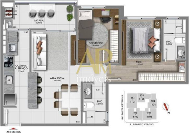 Imagem Apartamento com 2 Quartos à Venda, 76 m² em Canto - Florianópolis Imagem Apartamento com 2 Quartos à Venda, 76 m² em Canto - Florianópolis