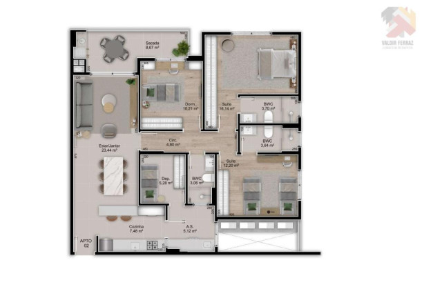 Imagem Apartamento com 3 Quartos à Venda, 102 m² em Jardim Atlântico - Florianópolis