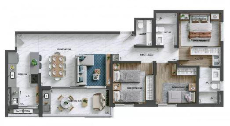 Imagem Apartamento com 3 Quartos à Venda, 110 m² em Edifício Highline Park Planeta - Sorocaba