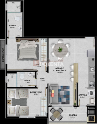 Imagem Apartamento com 2 Quartos à Venda, 76 m² em Brasília - Criciúma