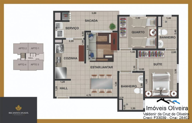 Imagem Apartamento com 1 Quarto à Venda, 62 m² em Canadá - Cascavel