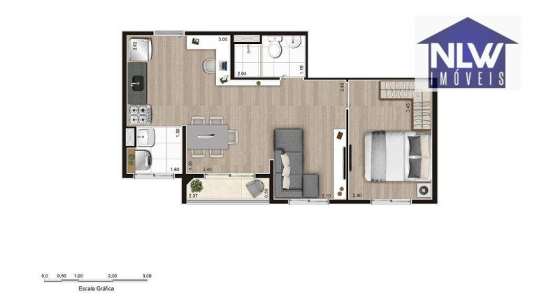 Apartamento com 2 Quartos à Venda, 39 m² em Parque Ipê - São Paulo