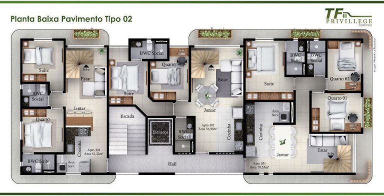 Imagem Apartamento com 2 Quartos à Venda, 68 m² em Bancários - João Pessoa Imagem Apartamento com 2 Quartos à Venda, 68 m² em Bancários - João Pessoa