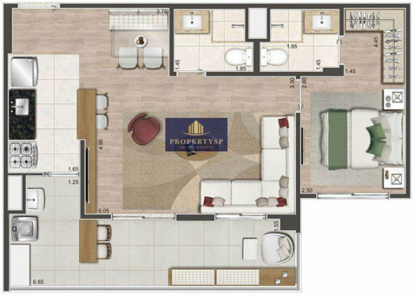 Imagem Apartamento com 2 Quartos à Venda, 62 m² em Barra Funda - São Paulo