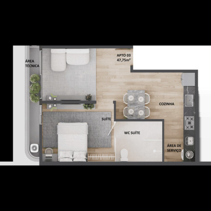 Imagem Apartamento com 1 Quarto à Venda, 47 m² em Cabo Branco - João Pessoa Imagem Apartamento com 1 Quarto à Venda, 47 m² em Cabo Branco - João Pessoa