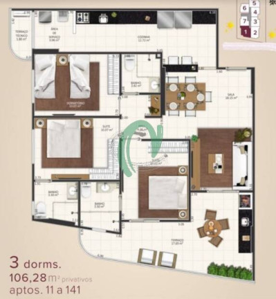 Imagem Apartamento com 3 Quartos à Venda, 106 m² em Aviação - Praia Grande