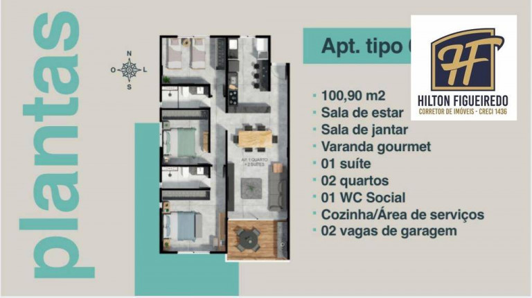 Imagem Apartamento com 3 Quartos à Venda, 100 m² em Camboinha - Cabedelo Imagem Apartamento com 3 Quartos à Venda, 100 m² em Camboinha - Cabedelo