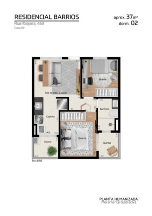 Imagem Apartamento com 2 Quartos à Venda, 37 m² em Parada Xv De Novembro - São Paulo