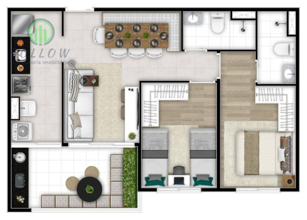 Imagem Apartamento com 2 Quartos à Venda, 57 m² em Vila Yara - Osasco Imagem Apartamento com 2 Quartos à Venda, 57 m² em Vila Yara - Osasco