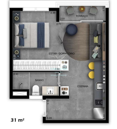 Imagem Studio com 1 Quarto à Venda, 24 m² em Vila Madalena - São Paulo Imagem Studio com 1 Quarto à Venda, 24 m² em Vila Madalena - São Paulo