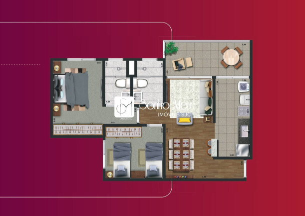 Imagem Apartamento com 2 Quartos à Venda, 66 m² em Condomínio Residencial Colinas Do Paratehy - São José Dos Campos Imagem Apartamento com 2 Quartos à Venda, 66 m² em Condomínio Residencial Colinas Do Paratehy - São José Dos Campos