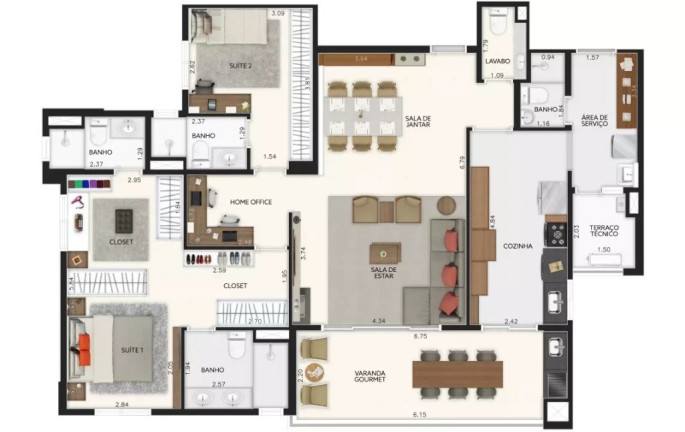 Imagem Apartamento com 3 Quartos à Venda, 135 m² em Vila Assunção - Santo André Imagem Apartamento com 3 Quartos à Venda, 135 m² em Vila Assunção - Santo André