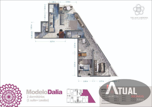Imagem Apartamento com 2 Quartos à Venda, 65 m² em Nova Gardênia - Atibaia