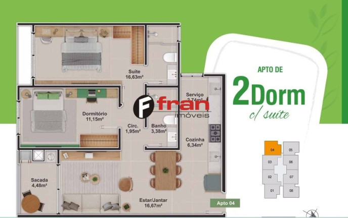 Imagem Apartamento com 2 Quartos à Venda, 64 m² em Coqueiros - Florianópolis Imagem Apartamento com 2 Quartos à Venda, 64 m² em Coqueiros - Florianópolis
