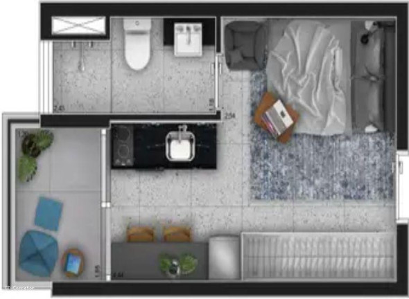 Imagem Apartamento com 1 Quarto para Alugar, 22 m² em Indianópolis - São Paulo Imagem Apartamento com 1 Quarto para Alugar, 22 m² em Indianópolis - São Paulo