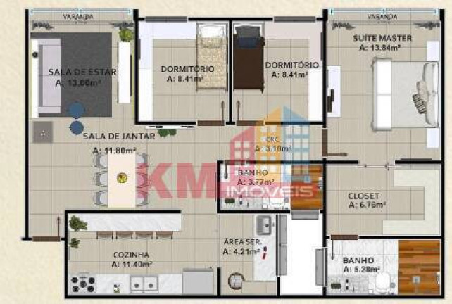 Imagem Apartamento com 3 Quartos à Venda, 105 m² em Bela Vista - Mossoró Imagem Apartamento com 3 Quartos à Venda, 105 m² em Bela Vista - Mossoró