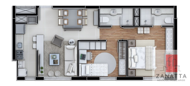 Imagem Apartamento com 2 Quartos à Venda, 60 m² em Marechal Rondon - Canoas