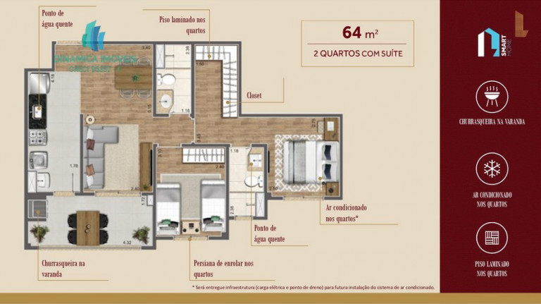 Apartamento com 2 Quartos à Venda, 64 m² em Botafogo - Campinas
