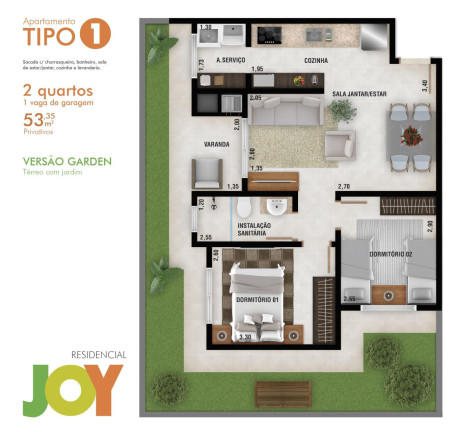 Imagem Apartamento com 2 Quartos à Venda, 53 m² em Jardim Eldorado - Foz Do Iguaçu
