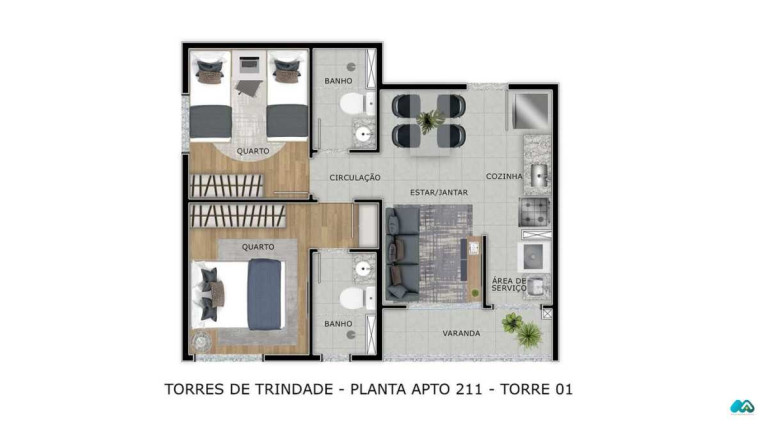 Imagem Apartamento com 2 Quartos à Venda, 43 m² em Antares - Maceió Imagem Apartamento com 2 Quartos à Venda, 43 m² em Antares - Maceió