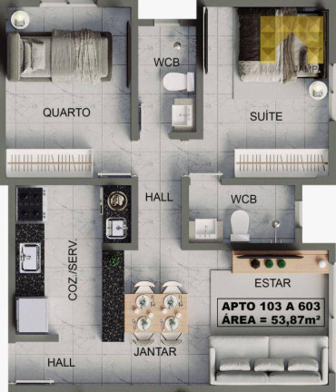 Imagem Apartamento com 2 Quartos à Venda, 53 m² em Bessa - João Pessoa Imagem Apartamento com 2 Quartos à Venda, 53 m² em Bessa - João Pessoa