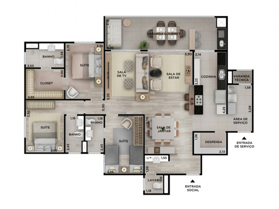 Imagem Apartamento com 3 Quartos à Venda, 141 m² em Vila Das Hortências - Jundiaí Imagem Apartamento com 3 Quartos à Venda, 141 m² em Vila Das Hortências - Jundiaí