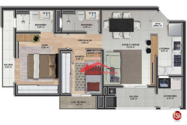 Imagem Apartamento com 2 Quartos à Venda, 61 m² em Anita Garibaldi - Joinville Imagem Apartamento com 2 Quartos à Venda, 61 m² em Anita Garibaldi - Joinville