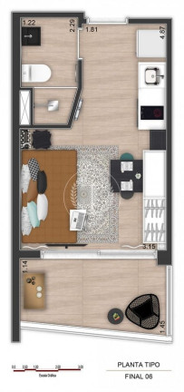 Imagem Apartamento com 1 Quarto à Venda, 22 m² em Centro - São Paulo