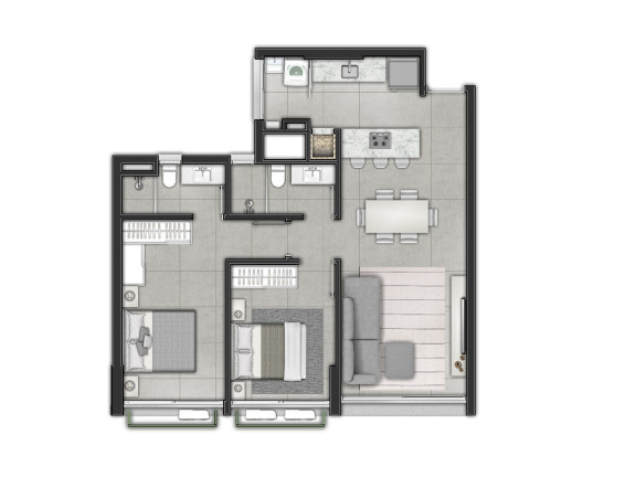 Imagem Apartamento com 2 Quartos à Venda, 73 m² em Centro - Torres