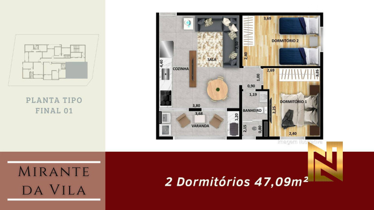 Imagem Apartamento com 2 Quartos à Venda, 42 m² em Vila Ré - São Paulo