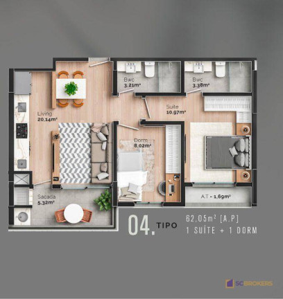 Imagem Apartamento com 2 Quartos à Venda, 62 m² em São Judas - Itajaí Imagem Apartamento com 2 Quartos à Venda, 62 m² em São Judas - Itajaí