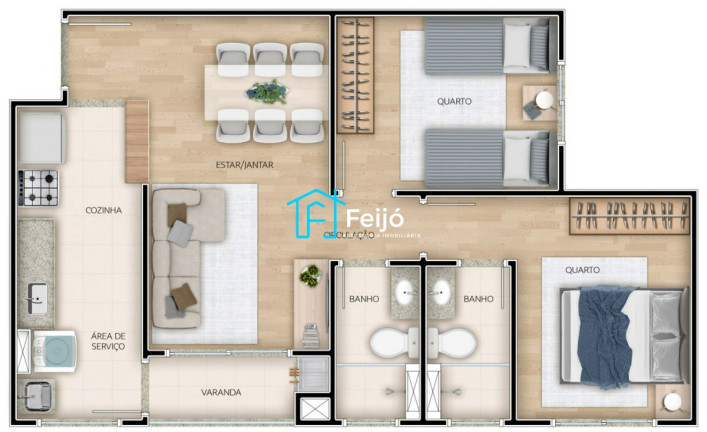 Imagem Apartamento com 2 Quartos à Venda, 51 m² em Camaquã - Porto Alegre