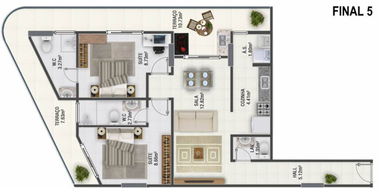 Imagem Apartamento com 2 Quartos à Venda, 75 m² em Caiçara - Praia Grande