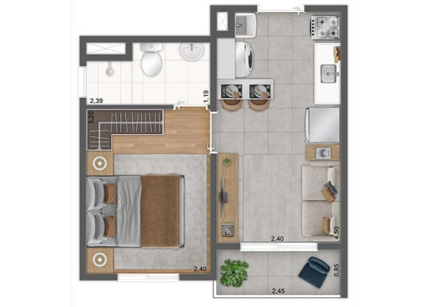 Imagem Apartamento com 1 Quarto à Venda, 33 m² em Brás - São Paulo