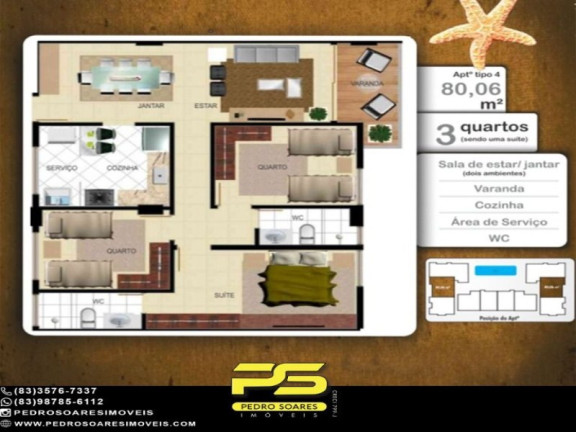Imagem Apartamento com 3 Quartos à Venda, 73 m² em Intermares - Cabedelo Imagem Apartamento com 3 Quartos à Venda, 73 m² em Intermares - Cabedelo