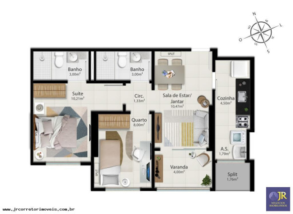 Imagem Imóvel com 2 Quartos à Venda, 59 m² em Jockey De Itaparica - Vila Velha