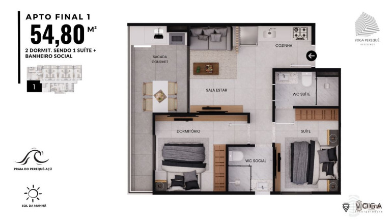 Imagem Apartamento com 1 Quarto à Venda, 37 m² em Perequê Açu - Ubatuba