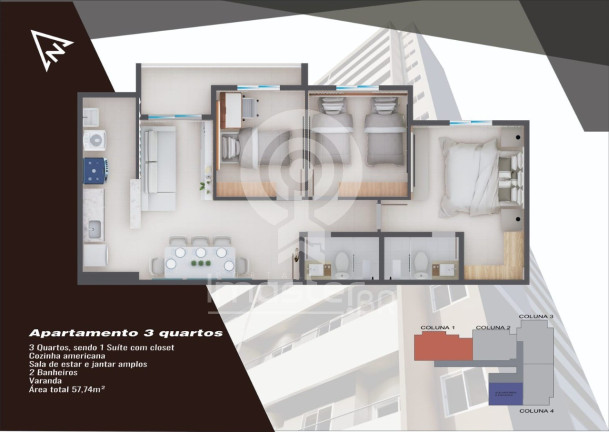 Imagem Apartamento com 2 Quartos à Venda, 50 m² em Damas - Fortaleza Imagem Apartamento com 2 Quartos à Venda, 50 m² em Damas - Fortaleza