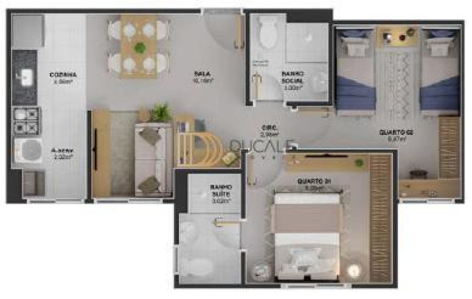 Imagem Apartamento com 2 Quartos à Venda, 51 m² em Maringá - Serra Imagem Apartamento com 2 Quartos à Venda, 51 m² em Maringá - Serra