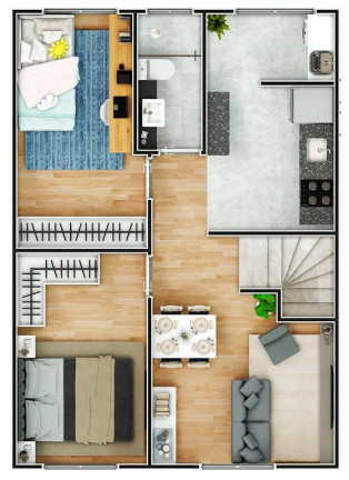 Casa com 2 Quartos à Venda, 49 m² em Guilhermina - Praia Grande